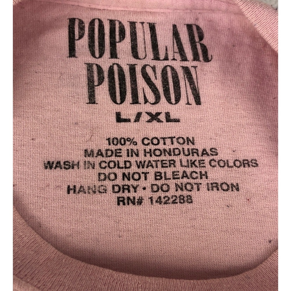 Popular Poison Mens Babygirl L XL Pink Dragon Tiger Japanese Graphic‎ T Shirt - Picture 3 of 4